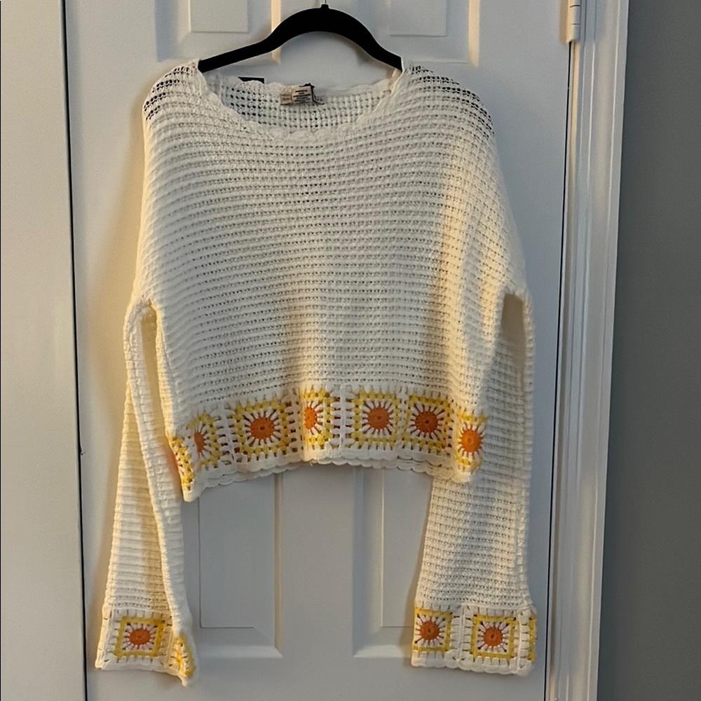 Sincerely Jules White Crochet Sweater